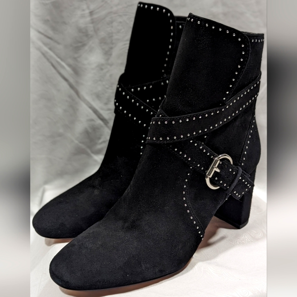 Ann Taylor PEARLIES Women's Black Genuine Suede Leather Ankle Boots SZ 8M